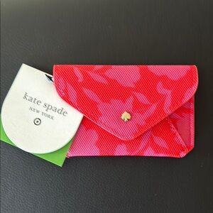 Kate Spade x Target Red and Pink Floral Card Holder NWT